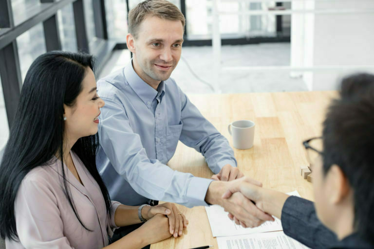 a man and woman having a discussion