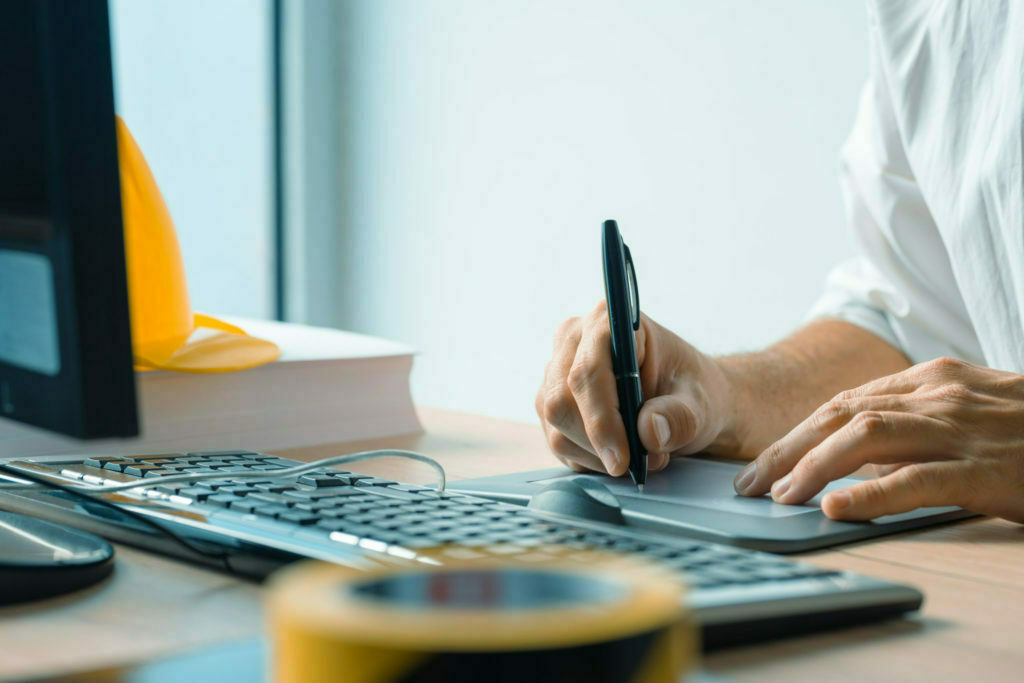 a person using a computer