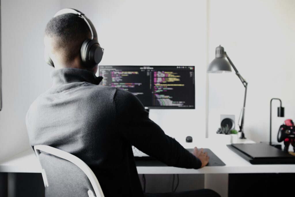 a man wearing headphones